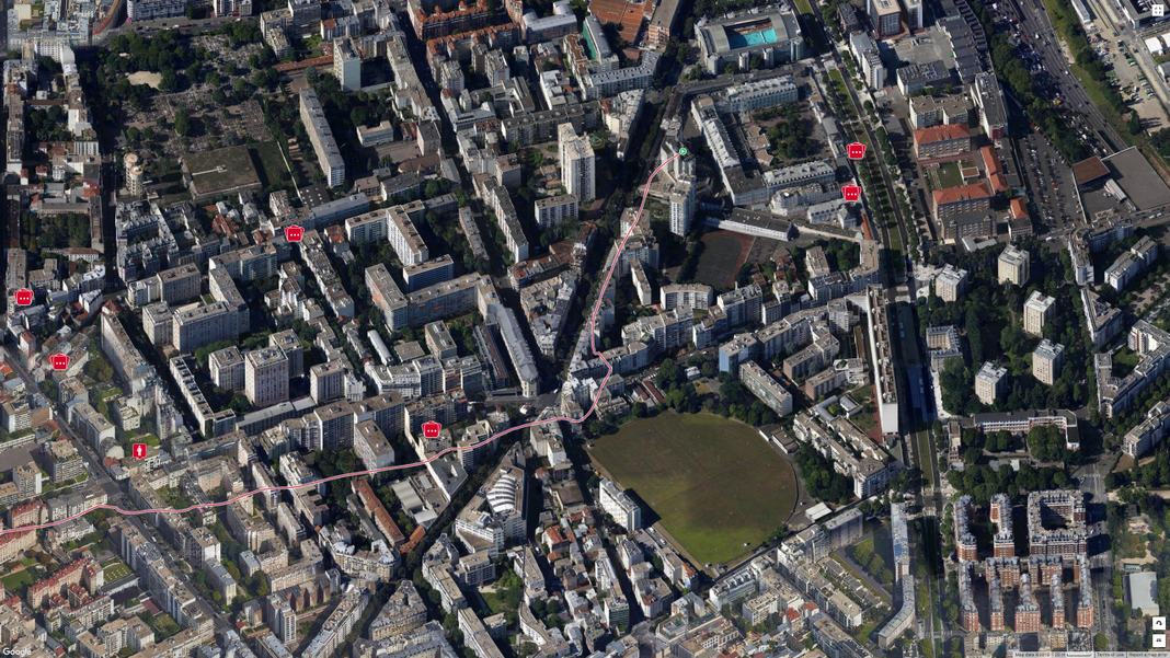 Un trajet sportif réalisé à partir du siège de la DGSE, dans le XXe arrondissement de Paris.