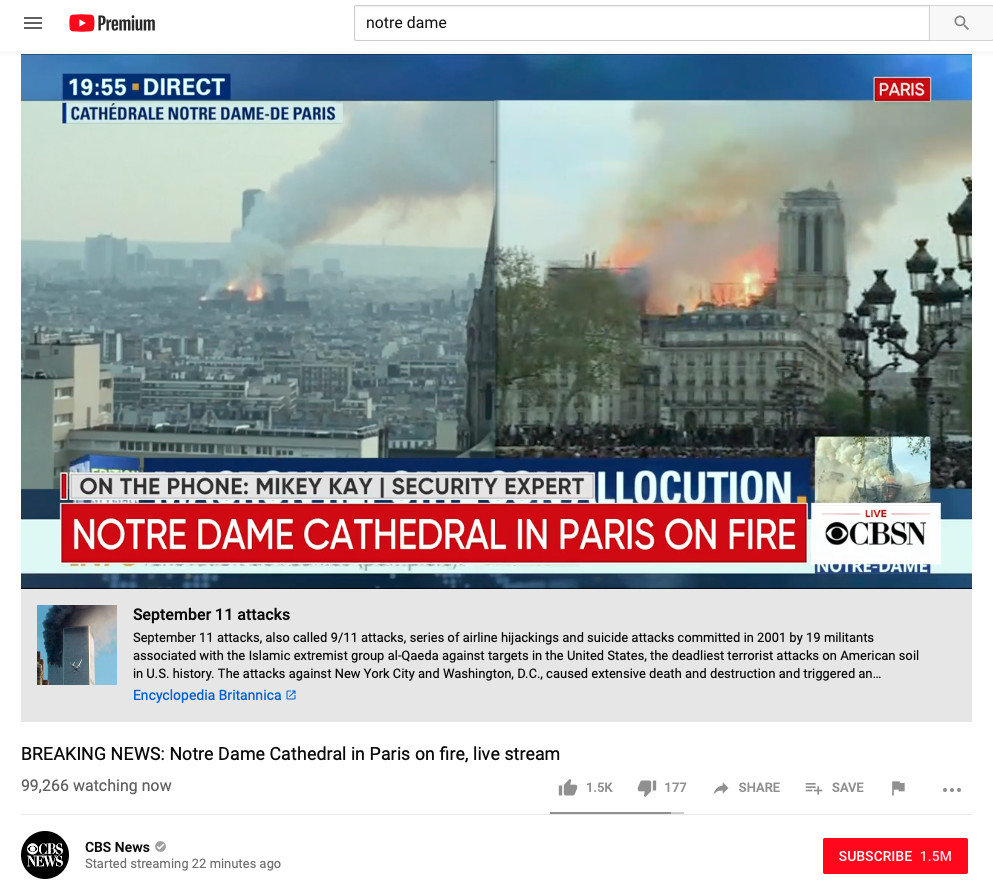 YouTube - Notre-Dame and September 11